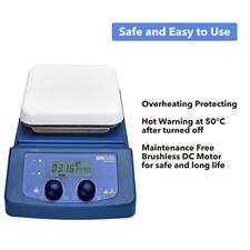ONiLAB 380℃ LCD Digital Hotplate Magnetic Stirrer with Ceramic Coated Aluminum Work Plate, 200-1500rpm,5L,
