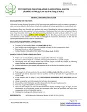 Hydrazine Water testing kit