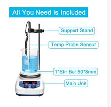 ONiLAB 280℃ 5 inch LED Digital Hotplate Magnetic Stirrer with Ceramic Coated Stainless Steel Work Plate