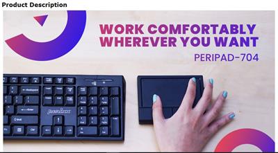 P e r i x x P E R I P A D-7 0 4 Wireless T o u c hp a d , Portable Track Pad for Desktop and Laptop User, Large Size 4.72x3.54x0.74 inches (Wireless), Black UK IMPORT