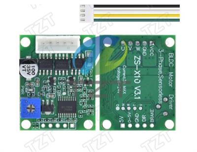 DIYTZT DC 6-20V 60W 12V Brushless Motor Driver Board BLDC Speed Controller 3 Phase Governor Hallless Switch Module With Cable