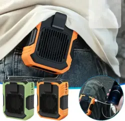 3-in-1 Portable Fan with Power Bank - USB Charging, 5000mAh Battery, Wearable Neck and Belt Design, Suitable for Outdoor, Home, Office Use - Includes Lanyard, Portable Bladeless Waist Fan with Belt Clip - USB Charging, Multifunctional Cooling and Pow
