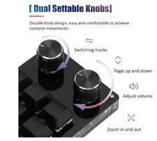 Programming Macro Pad Dustproof Easy Operation Mini Macro Mechanical Gaming Keyboard Durable Wide Application 5V 1A Red Switch for Office