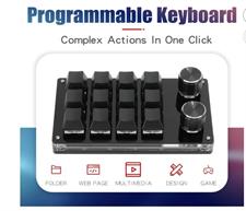 Programming Macro Pad Dustproof Easy Operation Mini Macro Mechanical Gaming Keyboard Durable Wide Application 5V 1A Red Switch for Office