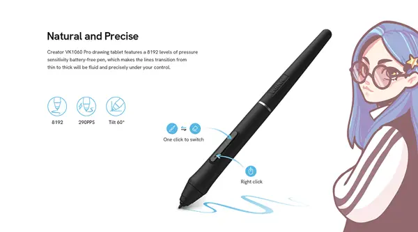 Veikk Creator VK1060 Graphic Pen Tablet