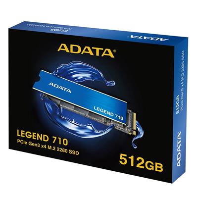 ADATA Legend 710 512GB PCIe Gen3 x4 M.2 2280 3D NAND Solid State Drive SSD ALEG-710-512GCS