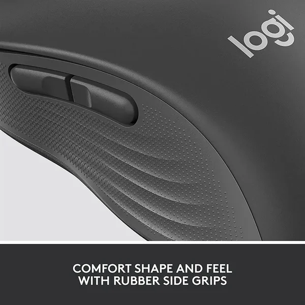 Logitech Signature M650 L Mouse, SmartWheel Scrolling, SilentTouch Silent Clicks, Bluetooth Low Energy Or Logi Bolt USB Receiver, Graphite