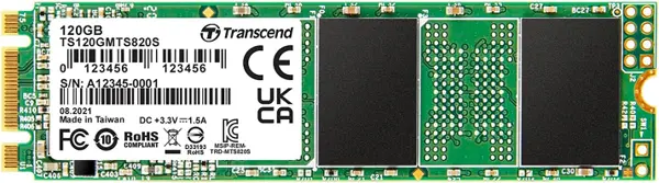 Transcend 120GB MTS820S M.2 2280 SATA3 SSD, Internal Solid State Drive, SLC Cache - TS120GMTS820S