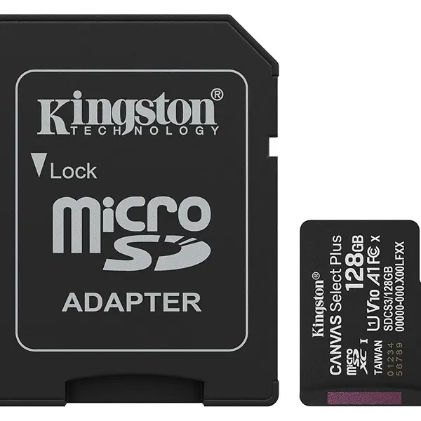Kingston 128GB Canvas Select Plus microSD Card | Read Up to 150MB/s | V10 A1 UHS-I | with SD Adapter | SDCS3/128GB