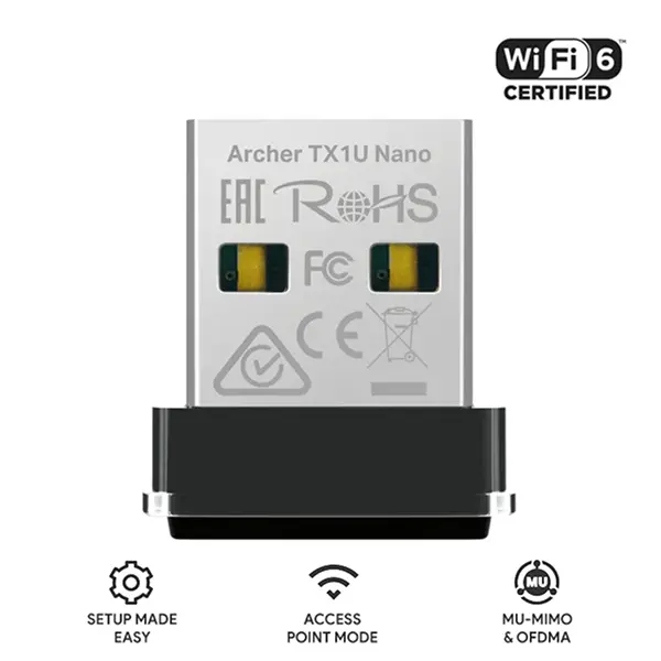 TP-Link Archer TX1U Nano WiFi6 USB adapter, AX300,2,4GHz USB2.0