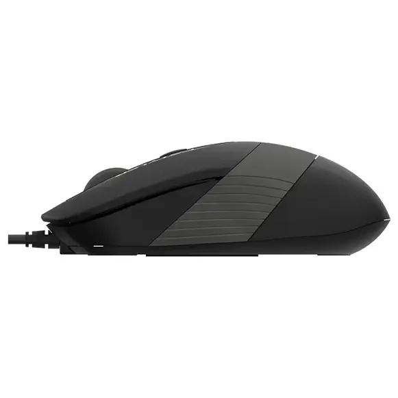 A4Tech FM10S Optical Mouse, 1600 DPI 4-Level Adjustable, 4-Button Silent Click, 4-Way Wheel, Grey