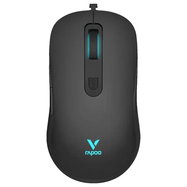 Rapoo V16RGB Optical Gaming Wired Mouse, Ergonomic Design, Onboard Memory, 6 Programmable Buttons, 12800 DPI, Customisable Drivers, Braided Cable