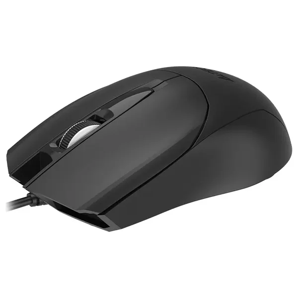 A4Tech OP-750S V-Track Mouse, 1200 DPI Optical Sensor, Silent Clicks, 4-Way Wheel, 8-in-One Gesture, Black