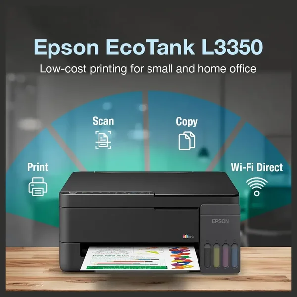 Epson EcoTank L3350 WiFi All-in-One InkTank Colour Printer, Scanner and Copier,Up To 7,500 Colour Pages Yield (Official Warranty)