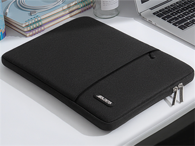 MOSISO Laptop Sleeve Bag Compatible with MacBook Pro 14 inch Polyester Vertical Case with Pocket, Black