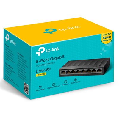 TP-Link LS1008G 8-Port 10/100/1000Mbps Desktop Unmanaged Switch Gigabit | Ver 4.0