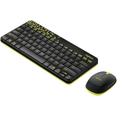 Logitech MK240 NANO Wireless Keyboard and Mouse Combo (Black/Chartreuse Yellow)