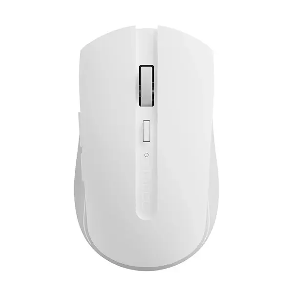 Rapoo M350 Silent Multi-Mode Wireless Mouse, BT5.0 Plus 2.4GHz, Switch Between 2 Devices, 90% Silent Mouse Clicks, Ergonomic Design / White