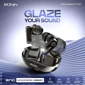 Ronin Glaze Earbuds R-7145 Ergonomic Design for a comfortable and secure fit With Enc - Black