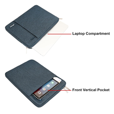 MOSISO Laptop Sleeve Bag Compatible with MacBook Pro 13 inch Polyester Vertical Case with Pocket, BLUE