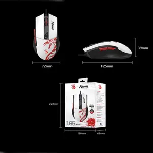 Bloody L65 Max Naraka Bladepoint RGB Gaming Mouse - Official Game Branding - 12000 CPI - Translucent Honeycomb Design - RGB Animations