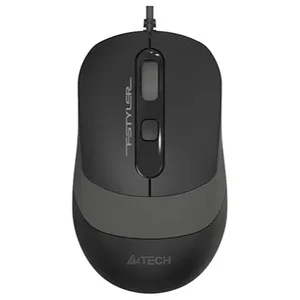 A4Tech FM10S Optical Mouse, 1600 DPI 4-Level Adjustable, 4-Button Silent Click, 4-Way Wheel, Grey
