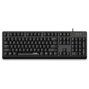 Rapoo NK1900 Wired USB Keyboard, Spill Resistant, One Touch Multimedia Keys, Black