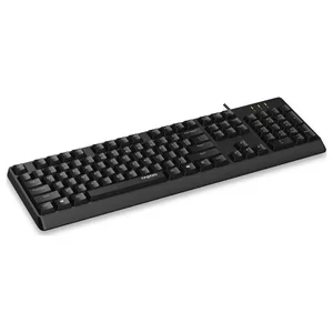 Rapoo NK1900 Wired USB Keyboard, Spill Resistant, One Touch Multimedia Keys, Black