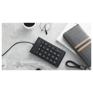 Rapoo K10 Numeric Keyboard, USB 3.0 Plug and Play, 23-Key Multimedia Keys, Non-Slip Silicone, Ergonomic Design, Laser Carved Keycap, Black