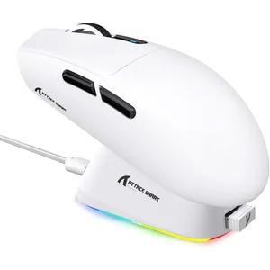 ATTACK SHARK G3PRO Tri-Mode Wireless Gaming Mouse With Charge Dock, 25000 DPI, PixArt PAW3311 Sensor, Broadcom Esport MCU, Omron Switches, Ultra Lightweight 59g, White