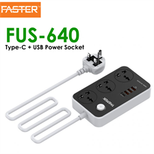 Faster FUS-640 Power Strip Extension with PD+3 QC3.0 USB Ports