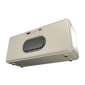 Ronin Retro R-3035 Architectural & Bluetooth Speaker | Fiber textured Deep Base, High Volume– Classic Vintage Design with Bluetooth 5.4 EDR/BLE, 2000mAh Battery - Beige