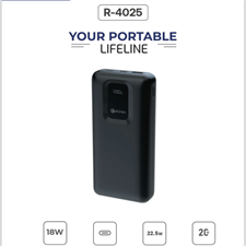 Ronin R-4025 20,000mAh Fast Charging Power Bank – PD Technology, 22.5W Output & Digital Display