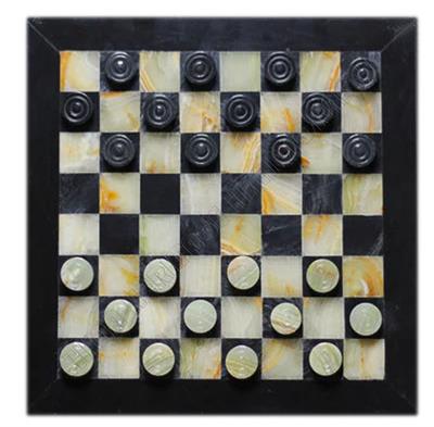 Classic Green Onyx Checkers Set – Beautifully Crafted for Game Nights and Collectors