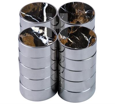 Luxury Black & Gold Marble Backgammon Checkers with Metallic Edges – Elegant Game Piece Set