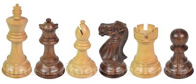 Luxury Rosewood Castle & Crown Staunton Chess Pieces – Handcrafted Wooden Tournament-Size Chessmen with Weighted Base & Felt Bottom – Heirloom Quality Staunton Series for Professional and Casual Play