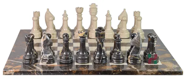Michael Angelo & Verona Marble Rustic Series Chess Set – Handcrafted Stone Pieces with Faux Leather Storage Box – Luxury Classic Board Game Décor