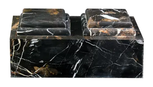 Elegant Michael Angelo Marble Companion Urn for Couples | Premium Hand-Carved Dual Cremation Urn for Two Ashes | Luxury Shared Urn for Human Remains