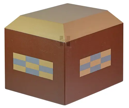 PU Leather Checkers Design Garden Cremation Urn for Ashes — Memorial Urn for Human Ashes, Elegant Decorative Funeral Urn