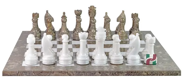 Handcrafted Oceanic and White Marble Chess Set – Luxury Artisan Chess Board for Home Decor & Gift