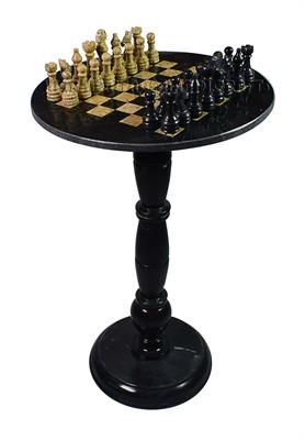 Coral & Red Onyx Natural Stone Chess Table With Classic Series Chess Pieces