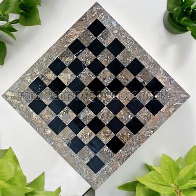 Oceanic & Jet Black Marble Chess Board with Border Variants – A Masterpiece of Elegance and Craftsmanship