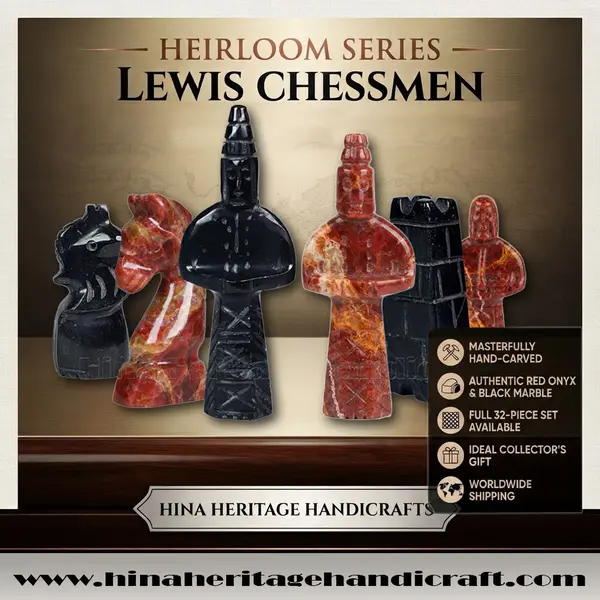 Handmade Jet Black Marble & Red Onyx Royal Bishop Series Chess Pieces Set – Luxury Natural Stone Chessmen for Collectors and Gifts