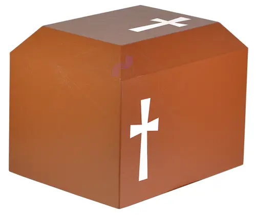 Elegant Garden Cremation Urn with Inlaid Holy Cross – Outdoor Memorial Urn for Ashes, Weather-Resistant Tribute for Loved Ones