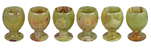Handcrafted Green Onyx Natural Stone Oval Shape Wine Glass 2x3 Inch – Luxury Crystal Goblet for Elegant Home Décor & Gifting