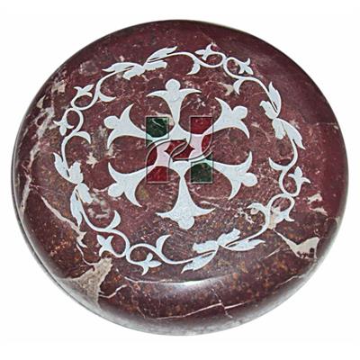 Red Zebra Marble Natural Stone Chevron Urn | Laser Engraved 