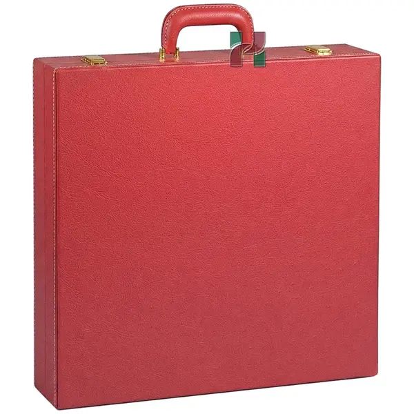 Elegant Crimson Red PU Leather Chess Set Storage Box – Premium Organizer for Chess Pieces