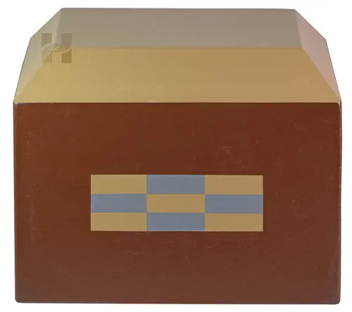 PU Leather Checkers Design Garden Cremation Urn for Ashes — Memorial Urn for Human Ashes, Elegant Decorative Funeral Urn