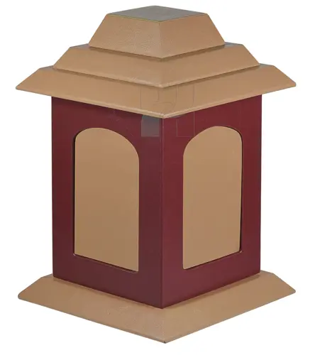 Pagoda Cremation Urn with Elegant Twin Color Finish – Inspired Funeral Memorial Box for Human Ashes