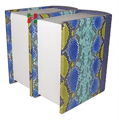 Blue Snake Texture Leather Companion Urn – Book-Style Memorial for Two Loved Ones
